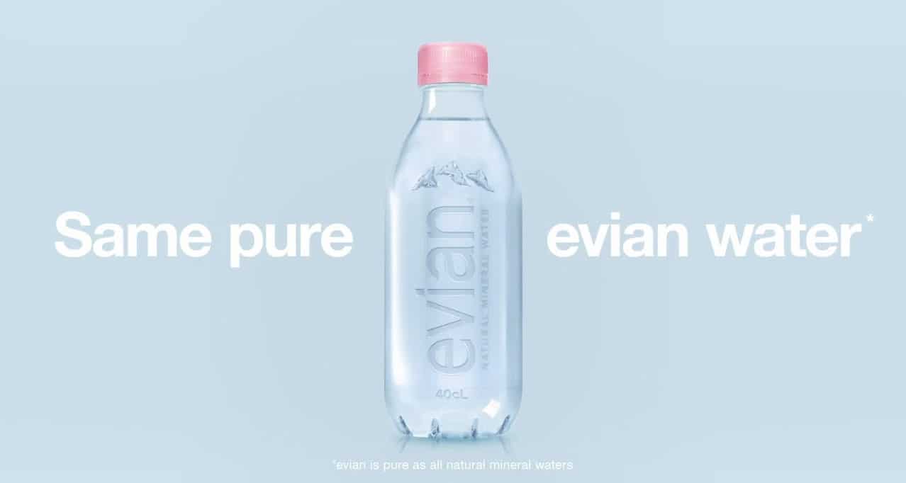 Evian no label bottle